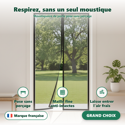 Moustiquaire de porte - maille fine anti-moustiques