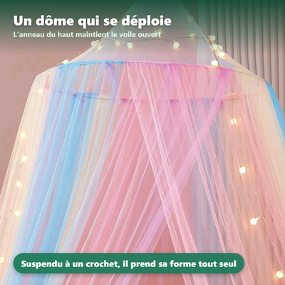 Ciel de lit moustiquaire bébé - installation facile sans outil