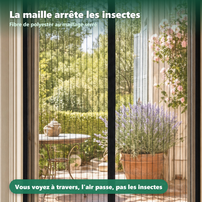 Moustiquaire de porte - installation facile sans outil