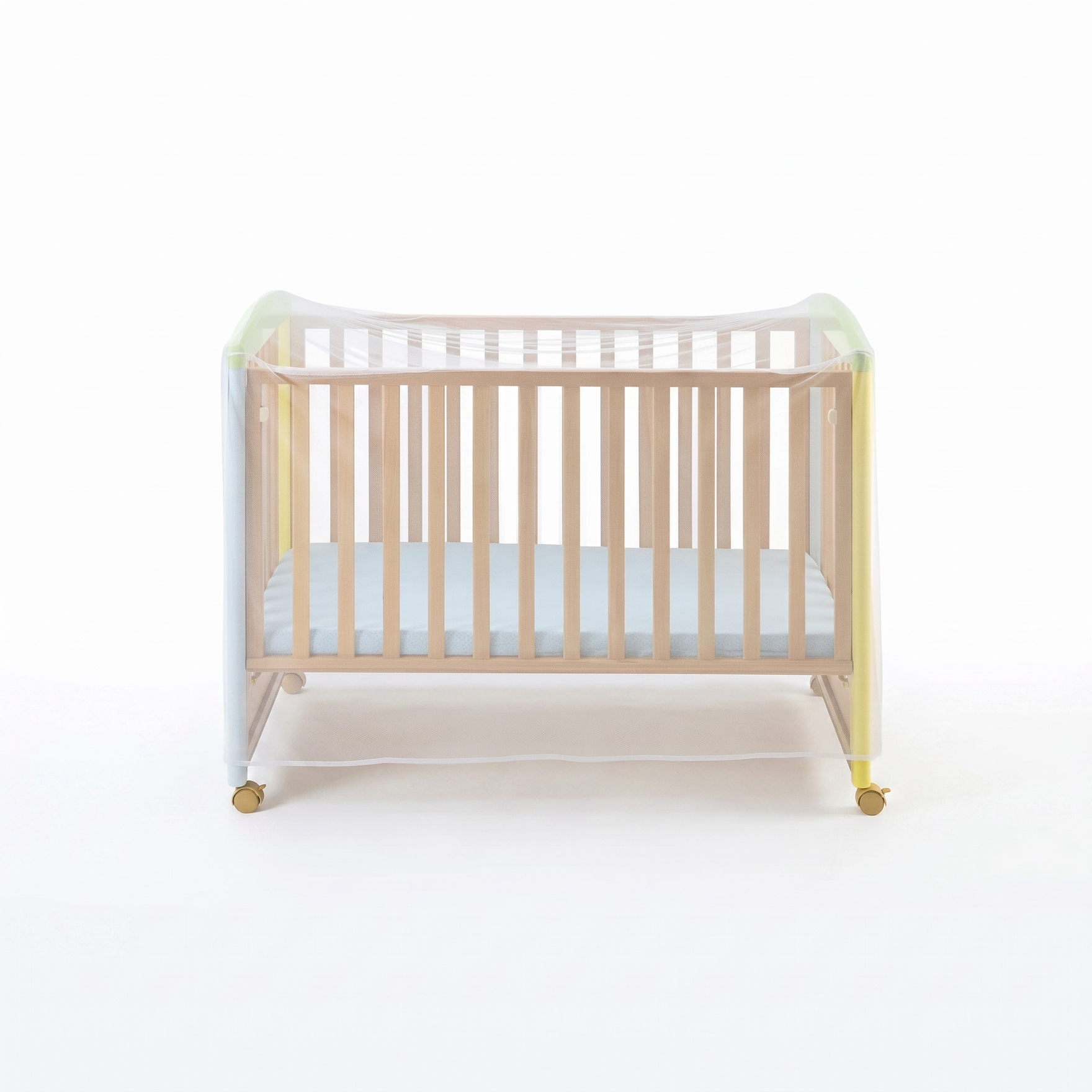 Moustiquaire lit bébé et berceau sans perçage, ciel de lit blanc