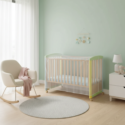 Moustiquaire lit bébé - pose sans perçage