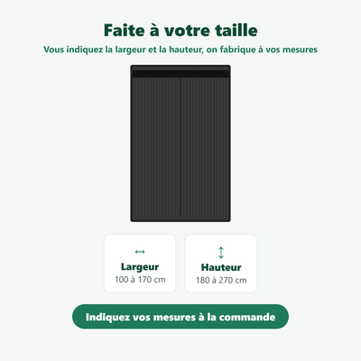Moustiquaire de porte - fixation par bande auto-agrippante