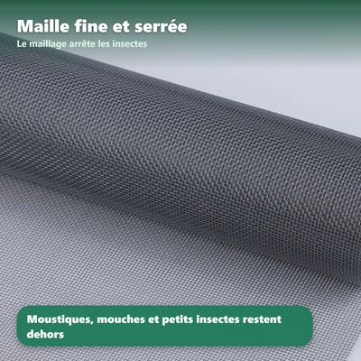 Moustiquaire de fenêtre - détail de la maille et des finitions