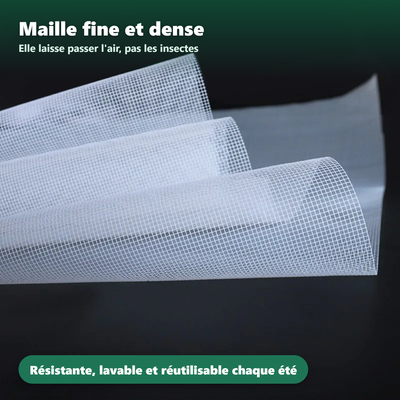 Moustiquaire de baie vitrée - détail de la maille et des finitions