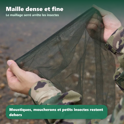 Filet moustiquaire de tete et nuque Moustigo pour le camping et la peche