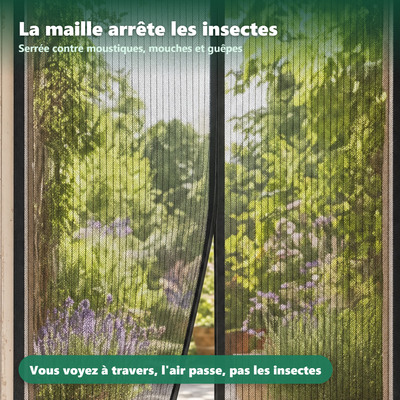 Moustiquaire de porte - installation facile sans outil