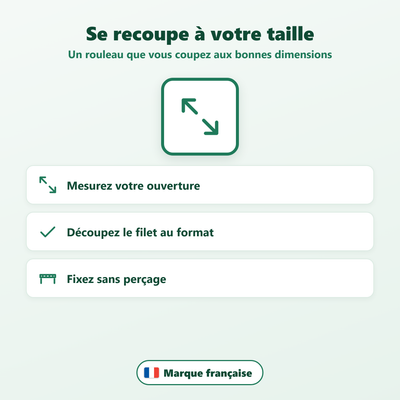 Moustiquaire en rouleau recoupable - détail de la maille et des finitions