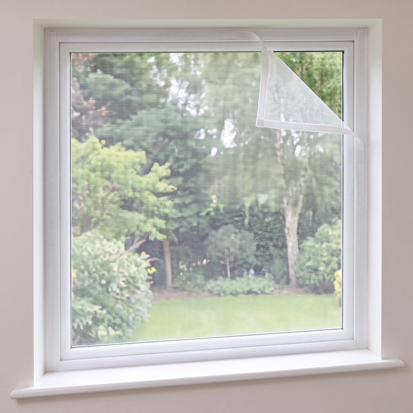 Moustiquaire de fenêtre magnétique blanche, sans perçage, sur-mesure