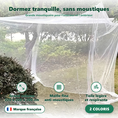 Moustiquaire cube de camping, détail de la maille fine anti-insectes - Moustigo