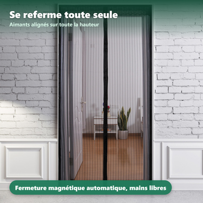 Moustiquaire de porte - fixation par bande auto-agrippante