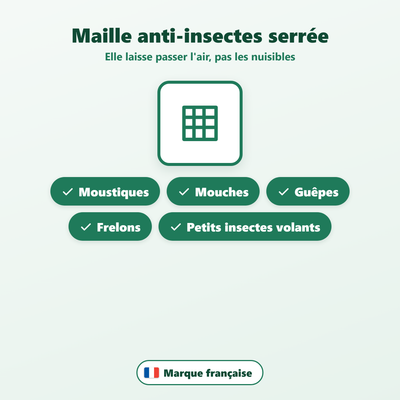 Moustiquaire ciel de lit - détail de la maille et des finitions