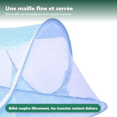 Moustiquaire bébé pop-up - détail de la maille et des finitions