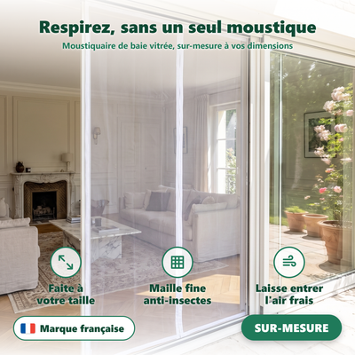 Moustiquaire de baie vitrée - pose sans perçage