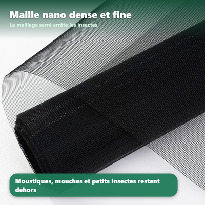 Moustiquaire en rouleau recoupable - fixation par bande auto-agrippante