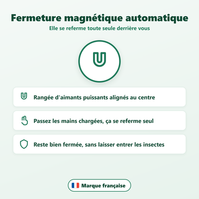 Moustiquaire de porte - fixation par bande auto-agrippante