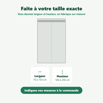 Moustiquaire de porte - fixation par bande auto-agrippante