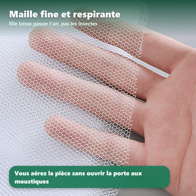 Moustiquaire de fenetre en rouleau - fixation par bande auto-agrippante