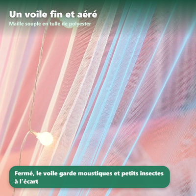Ciel de lit moustiquaire bébé - installation facile sans outil