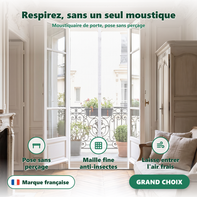 Moustiquaire de porte - maille fine anti-moustiques