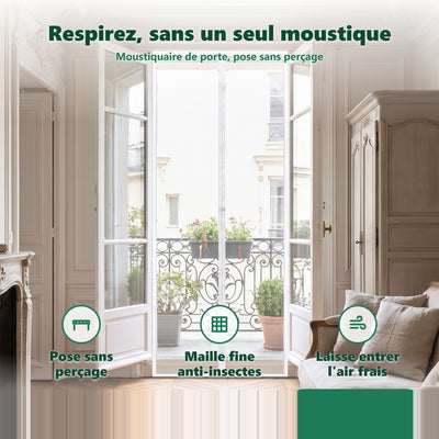 Moustiquaire de porte - maille fine anti-moustiques