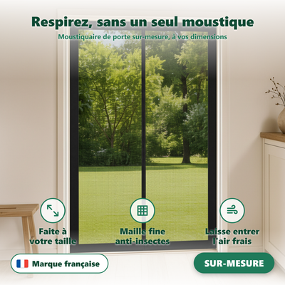 Moustiquaire de porte - maille fine anti-moustiques