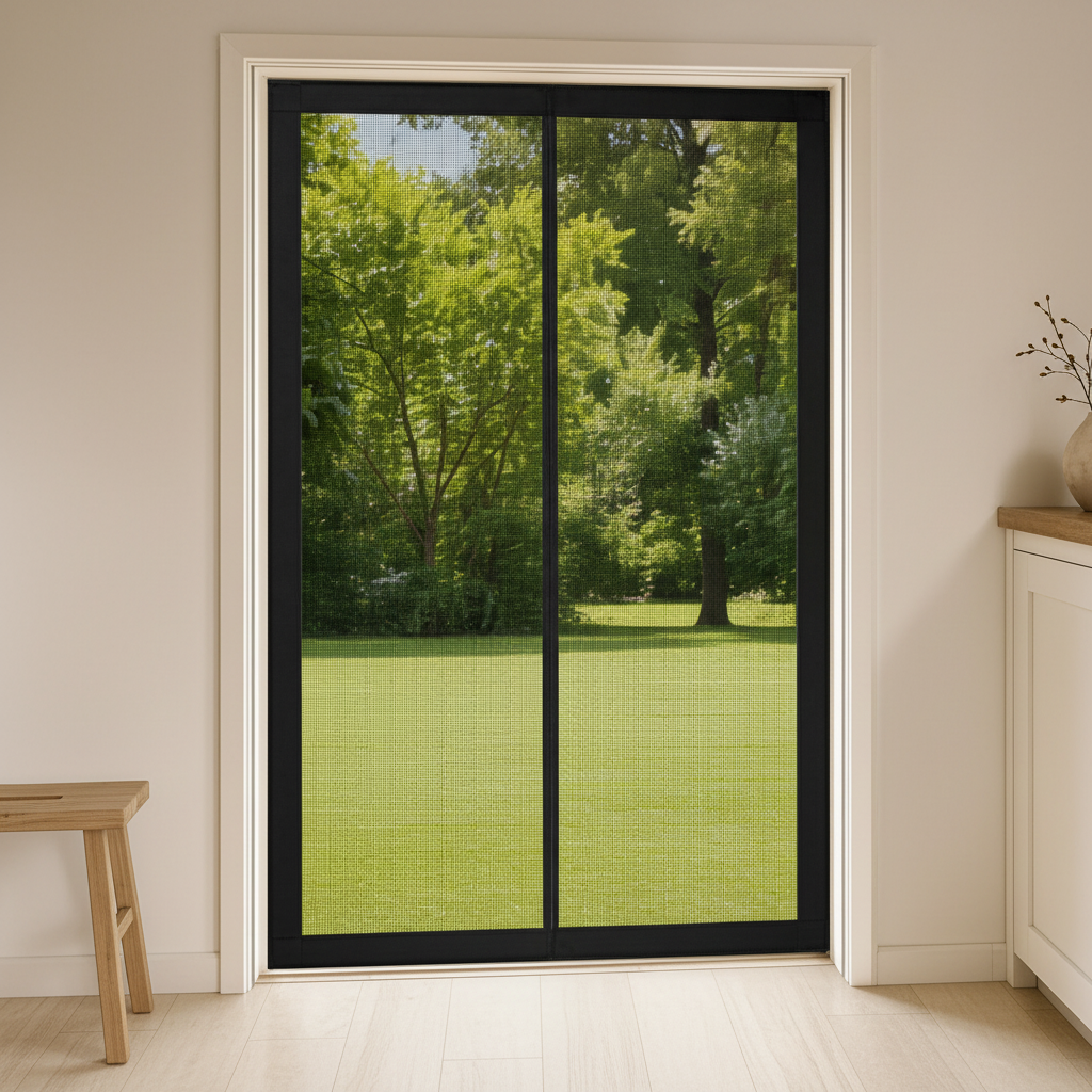 Moustiquaire de porte magnétique sur-mesure à fermeture automatique