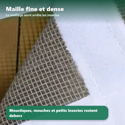 Moustiquaire de fenetre - fixation par bande auto-agrippante