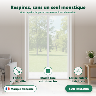 Moustiquaire de porte-fenêtre - maille fine anti-moustiques