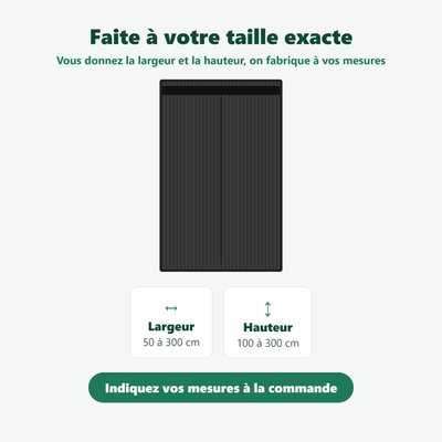 Moustiquaire de porte - fixation par bande auto-agrippante