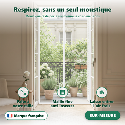 Moustiquaire de porte - maille fine anti-moustiques