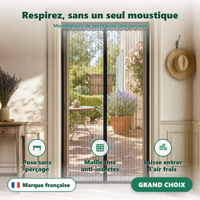 Moustiquaire de porte - maille fine anti-moustiques