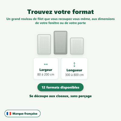 Rouleau de moustiquaire - fixation par bande auto-agrippante