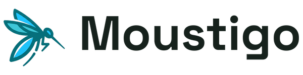 Logo Moustigo : moustique et nom de la marque